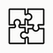 Puzzle pieces connecting representing easy integration